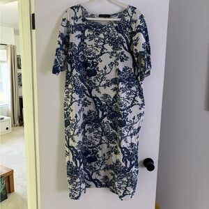 Zanzea Navy and White Long Sleeve Dress